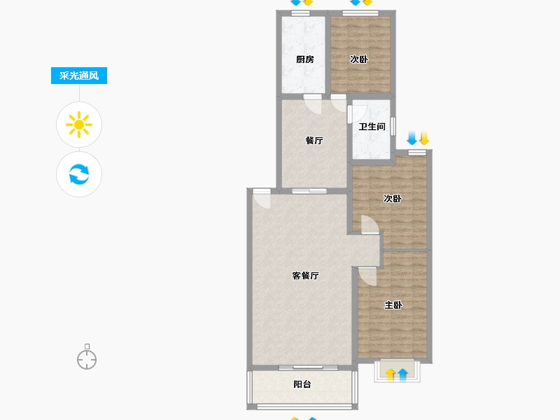 河北省-保定市-裕丰家园-一期-103.46-户型库-采光通风