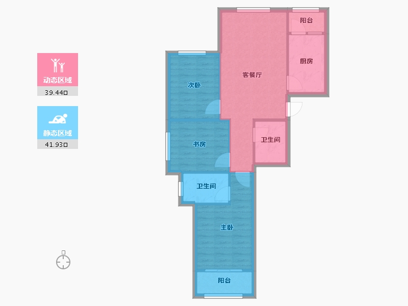 河北省-邯郸市-中岳虹桥嘉园-96.98-户型库-动静分区