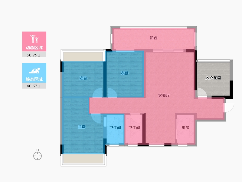 广西壮族自治区-百色市-名辰尊府-94.56-户型库-动静分区