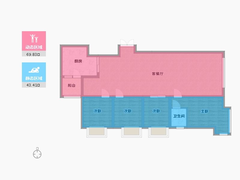 陕西省-安康市-中元北城中央-115.29-户型库-动静分区