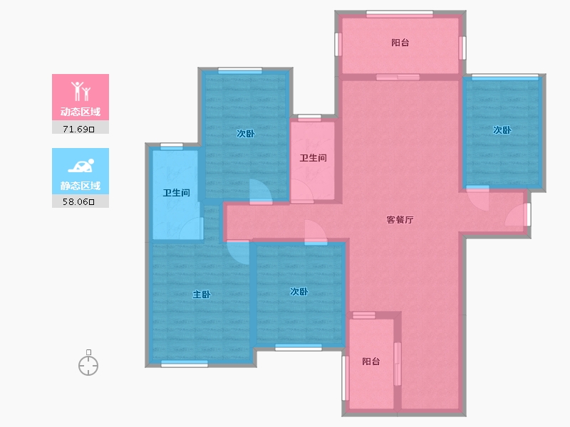 广西壮族自治区-贵港市-海联凯旋国际-95.60-户型库-动静分区