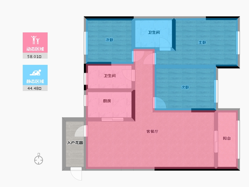 山东省-淄博市-齐耀花园-102.40-户型库-动静分区