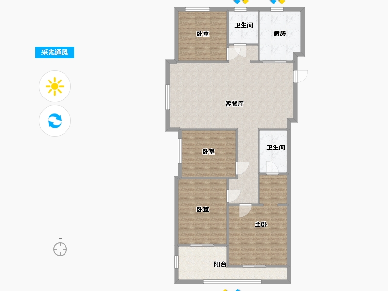 浙江省-湖州市-春天尚居-117.60-户型库-采光通风