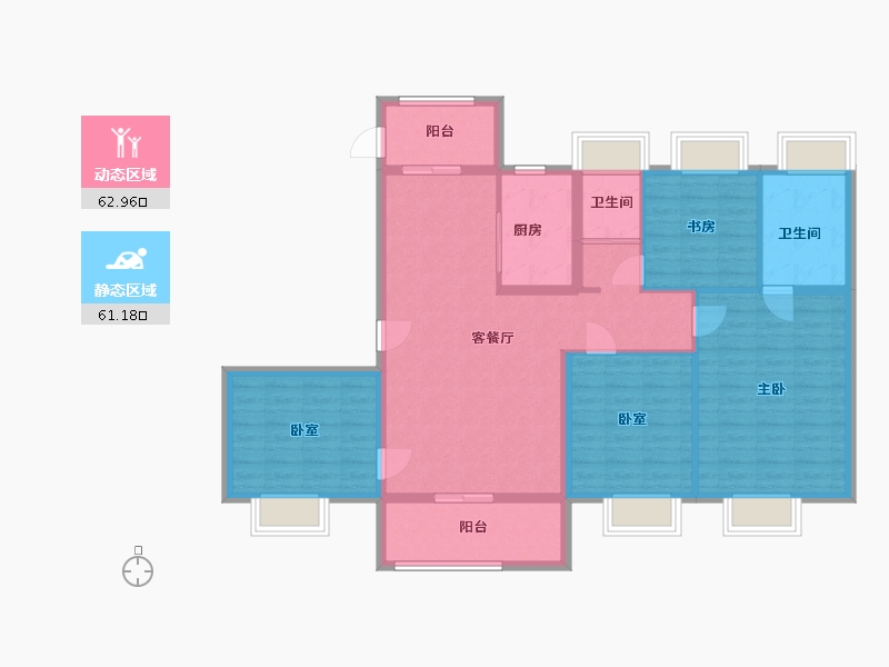 浙江省-温州市-碧桂园未领苑-112.40-户型库-动静分区