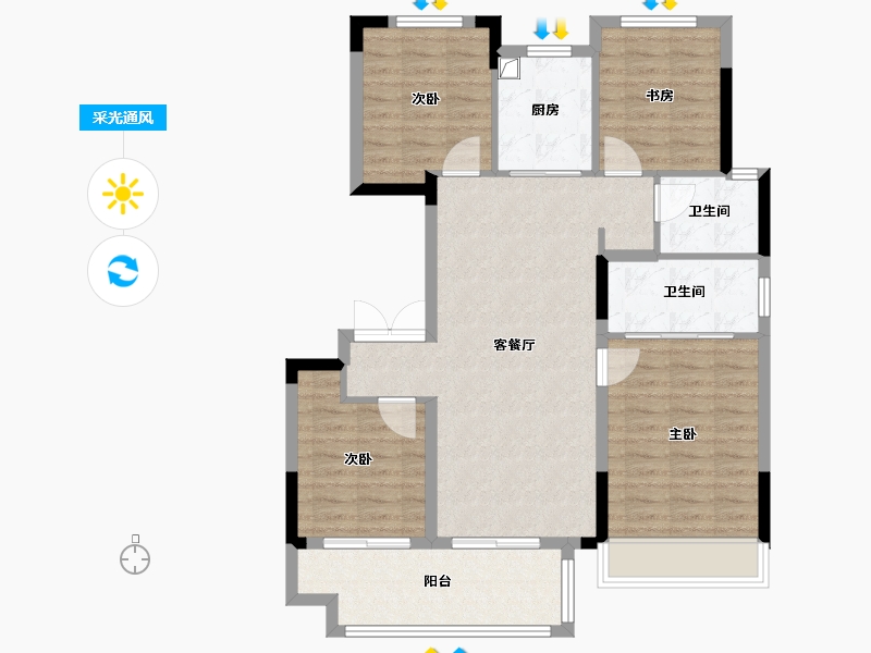 安徽省-宿州市-悦景府-95.20-户型库-采光通风