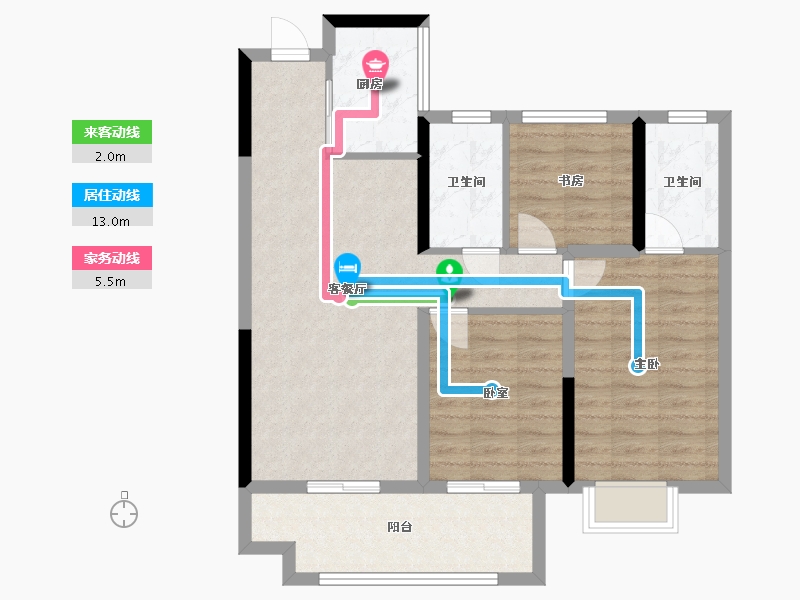 安徽省-宿州市-悦景府-82.40-户型库-动静线