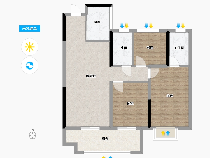 安徽省-宿州市-悦景府-82.40-户型库-采光通风