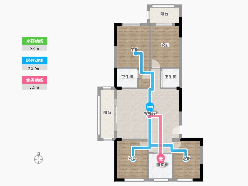 福建省-福州市-大东海玉澜公馆-96.00-户型库-动静线