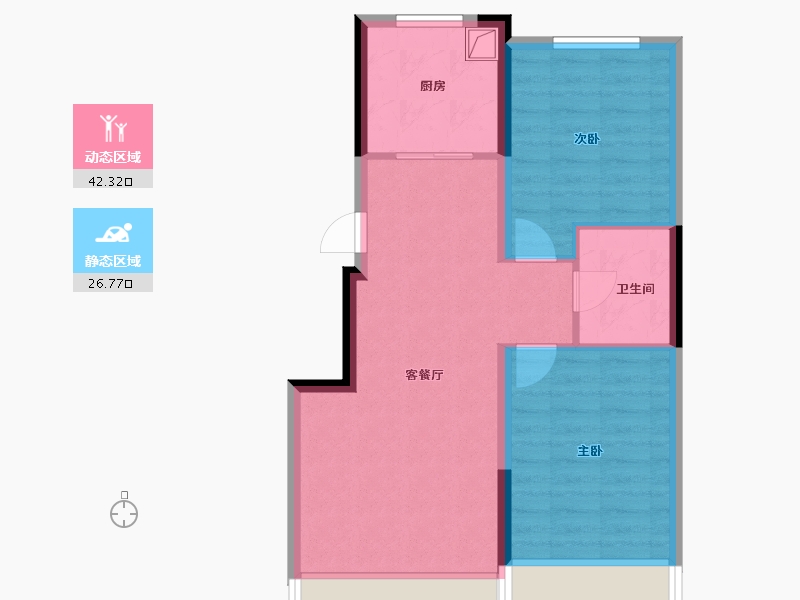 黑龙江省-佳木斯市-华强幸福里-65.98-户型库-动静分区