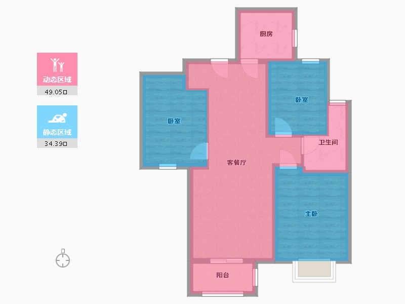 河北省-石家庄市-正顺府-81.85-户型库-动静分区