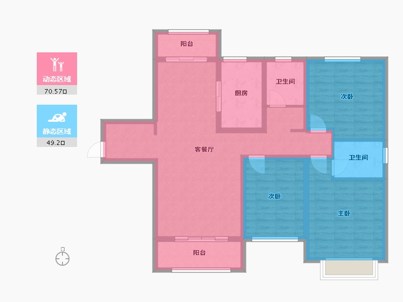 山西省-晋城市-锦天玉龙府-106.40-户型库-动静分区