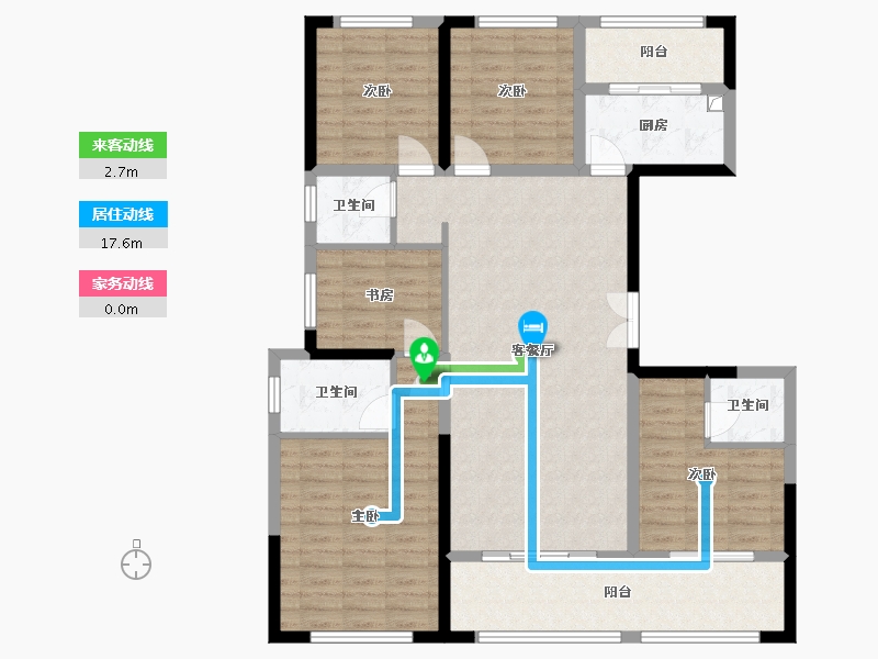 陕西省-西安市-蓝光长岛国际社区-124.00-户型库-动静线