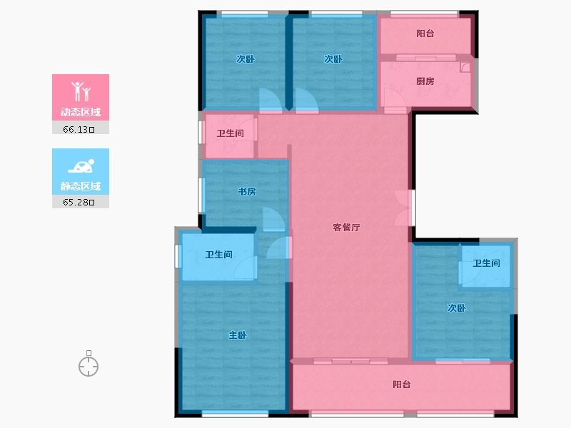 陕西省-西安市-蓝光长岛国际社区-124.00-户型库-动静分区