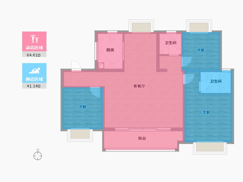 江苏省-无锡市-扬子中心-94.00-户型库-动静分区