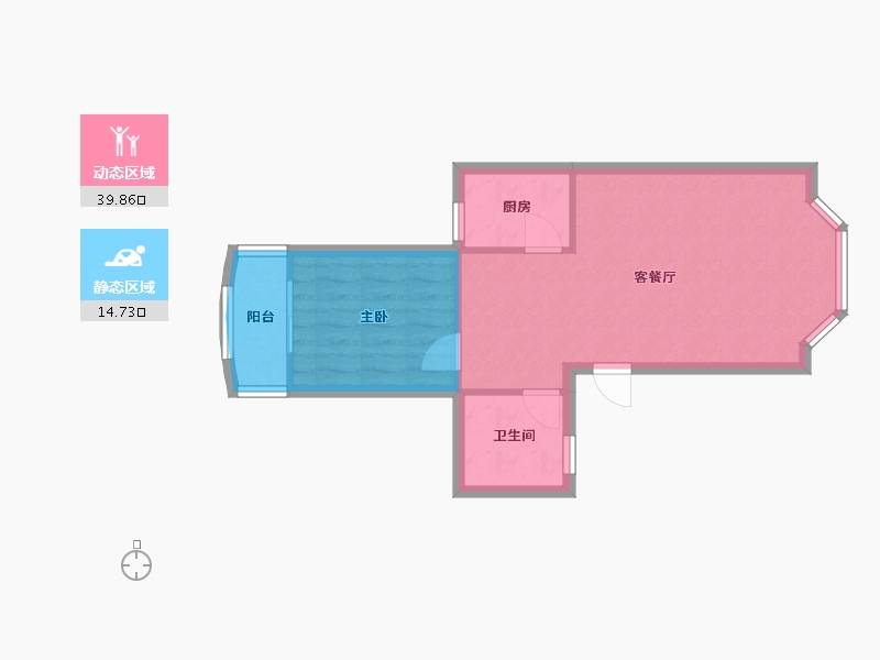 四川省-成都市-滨河苑小区-45.60-户型库-动静分区