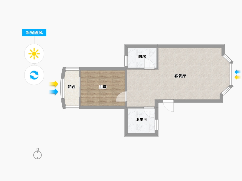 四川省-成都市-滨河苑小区-45.60-户型库-采光通风