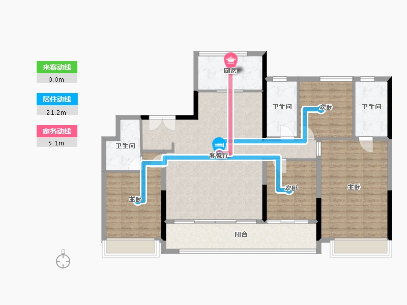 浙江省-杭州市-湖翠云来府-134.40-户型库-动静线