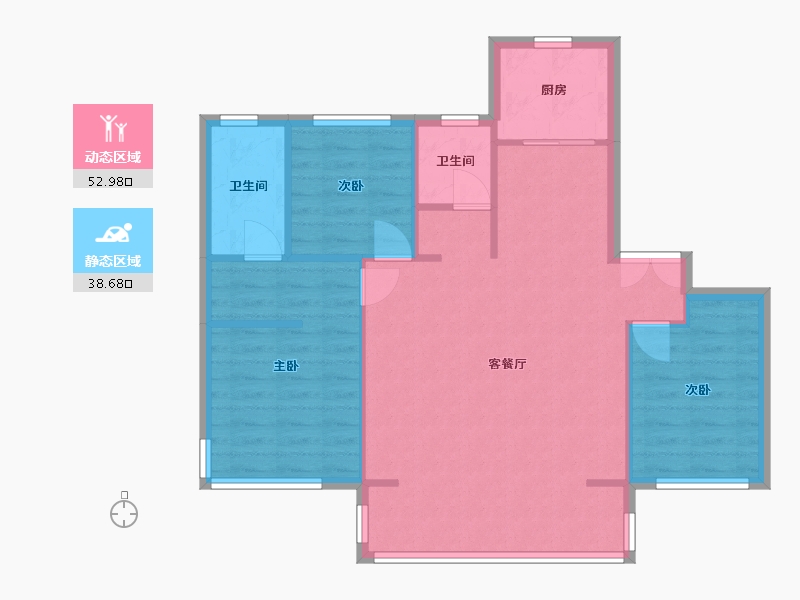 山东省-济南市-金科东方博翠-125.00-户型库-动静分区