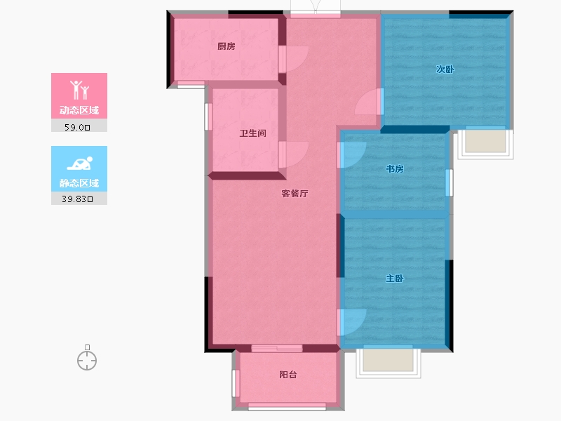 河南省-郑州市-阳光城-5号院-88.00-户型库-动静分区