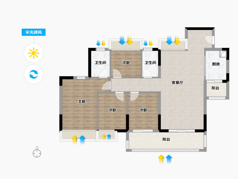 广东省-阳江市-御景豪园-114.28-户型库-采光通风