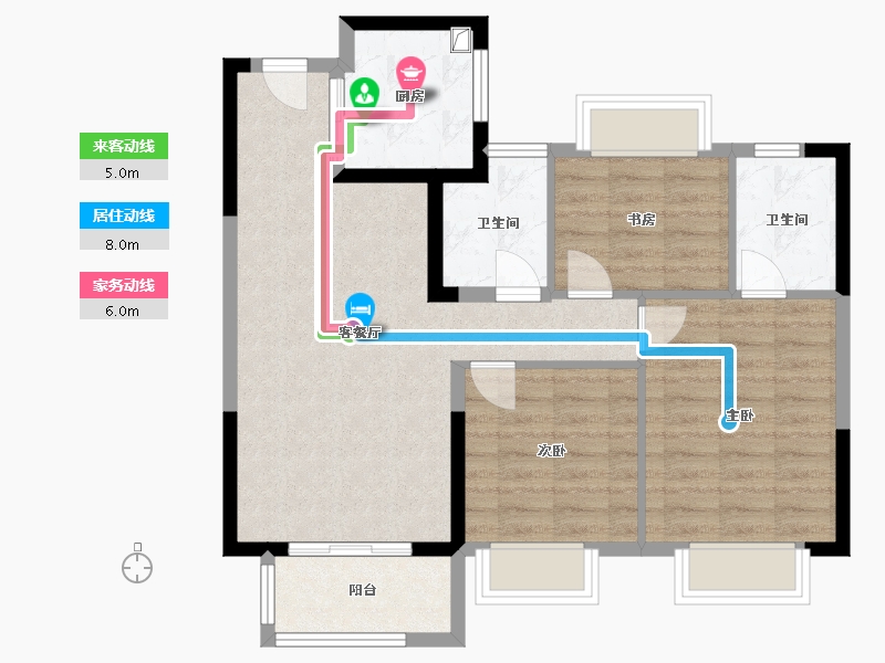 江苏省-南通市-启东绿地奥特莱斯-80.00-户型库-动静线