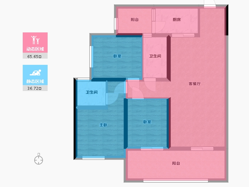 四川省-宜宾市-正和花园-93.50-户型库-动静分区