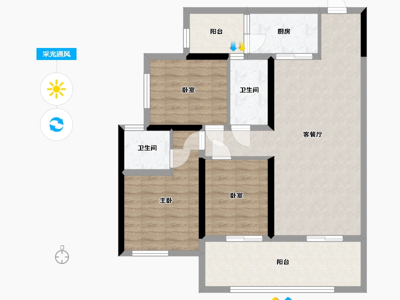 四川省-宜宾市-正和花园-93.50-户型库-采光通风