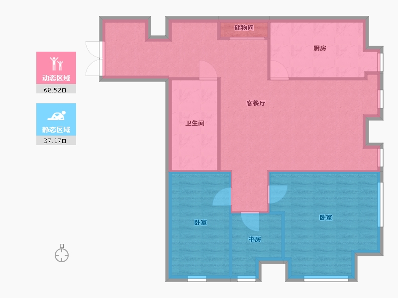 北京-北京市-新光大中心-8B座-104.74-户型库-动静分区