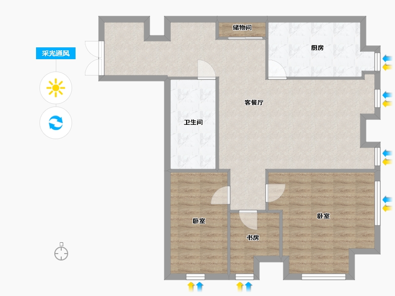 北京-北京市-新光大中心-8B座-104.74-户型库-采光通风