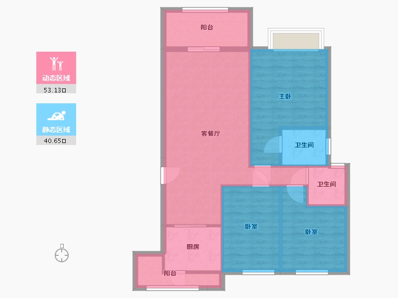 四川省-成都市-公园里-125.00-户型库-动静分区