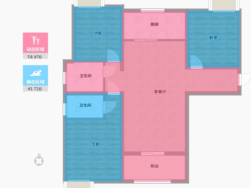 湖北省-黄冈市-左岸春天三期-99.00-户型库-动静分区