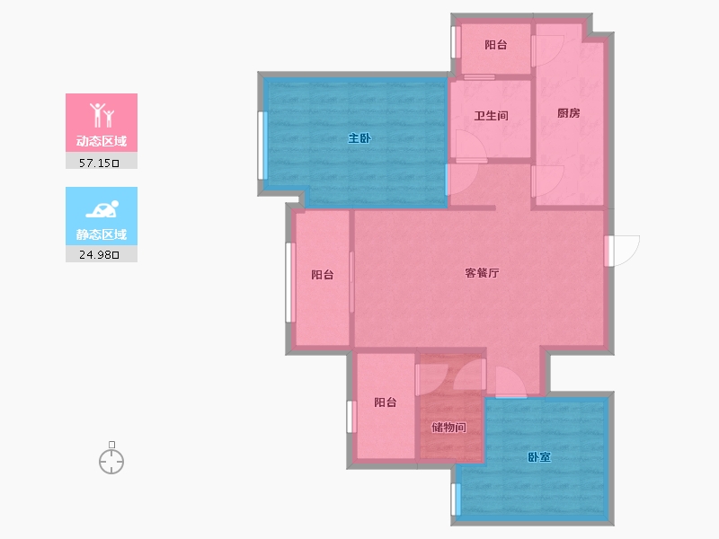 重庆-重庆市-金科城-73.60-户型库-动静分区