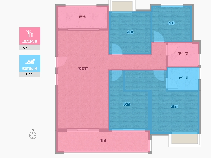 福建省-厦门市-湖滨三里-105.60-户型库-动静分区