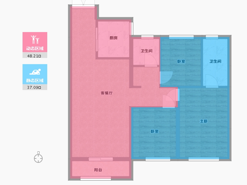 河北省-保定市-晨阳小镇-89.24-户型库-动静分区