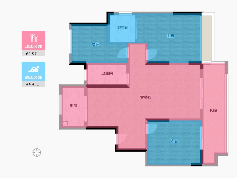 安徽省-宣城市-新华世家-96.62-户型库-动静分区