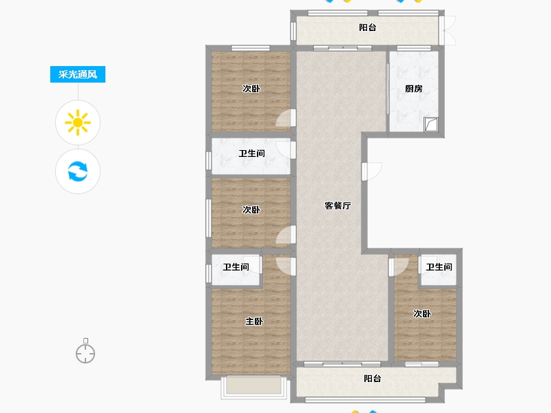 河南省-濮阳市-滨湖湾-160.00-户型库-采光通风