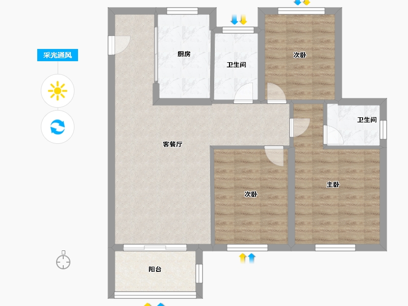 上海-上海市-江锦苑-77.00-户型库-采光通风