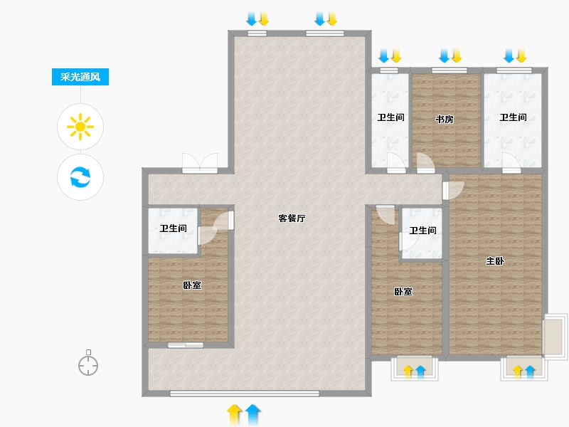 河北省-唐山市-国茂府-208.00-户型库-采光通风