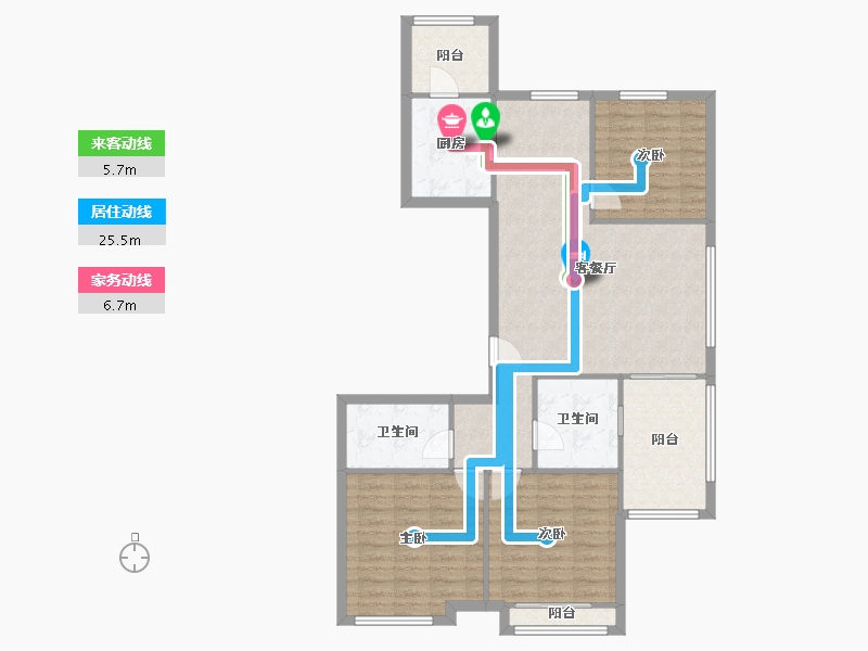 浙江省-杭州市-苏荷苑-130.00-户型库-动静线