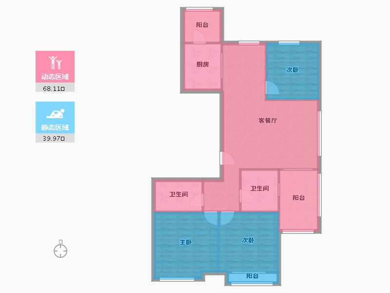 浙江省-杭州市-苏荷苑-130.00-户型库-动静分区