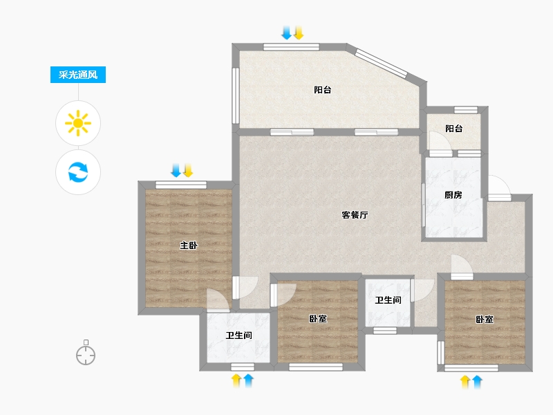 四川省-宜宾市-阳光大地-80.00-户型库-采光通风