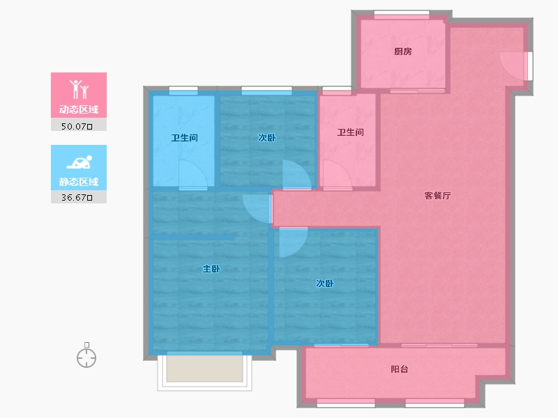 山东省-济南市-新城悦集风华-95.20-户型库-动静分区