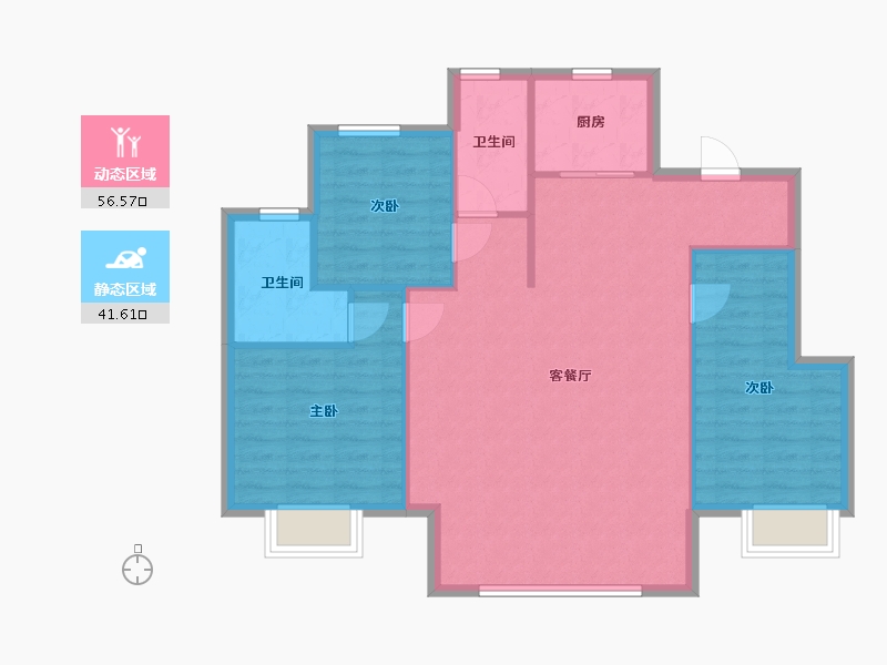 山东省-青岛市-中欧金茂悦东三区-126.40-户型库-动静分区