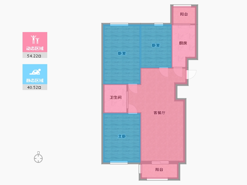 河北省-唐山市-景泰翰林-三区-86.76-户型库-动静分区