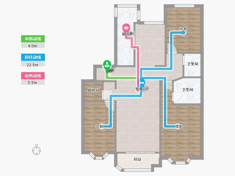 北京-北京市-城南嘉园-益城园-130.00-户型库-动静线