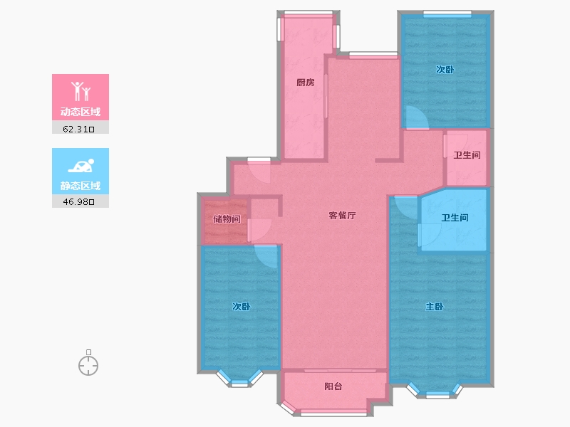 北京-北京市-城南嘉园-益城园-130.00-户型库-动静分区