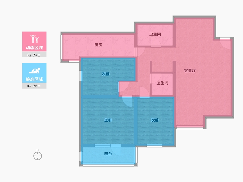 北京-北京市-永金里住宅小区-96.53-户型库-动静分区