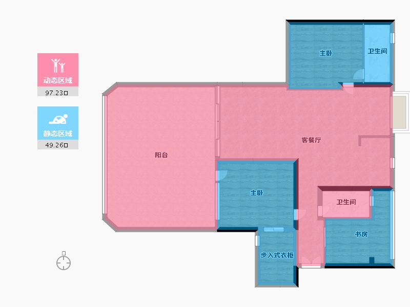 湖南省-长沙市-福天藏郡-133.51-户型库-动静分区