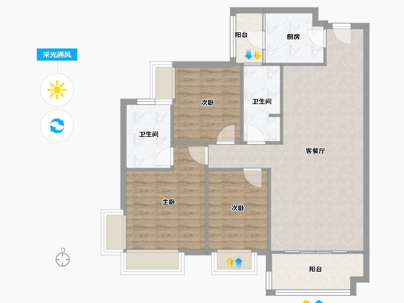 四川省-成都市-樟菊园-94.00-户型库-采光通风