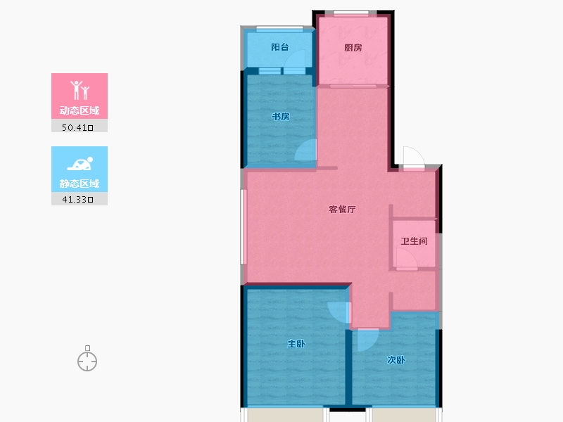 黑龙江省-佳木斯市-港龙东方城-94.51-户型库-动静分区